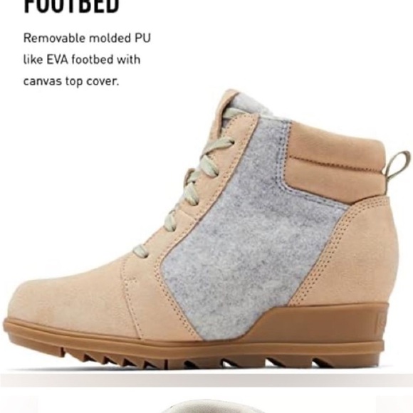 Sorel-Women's Evie Lace-Up Wedge Ankle Booties-Ceramic/Natural- Size 6.5 - Picture 2 of 7